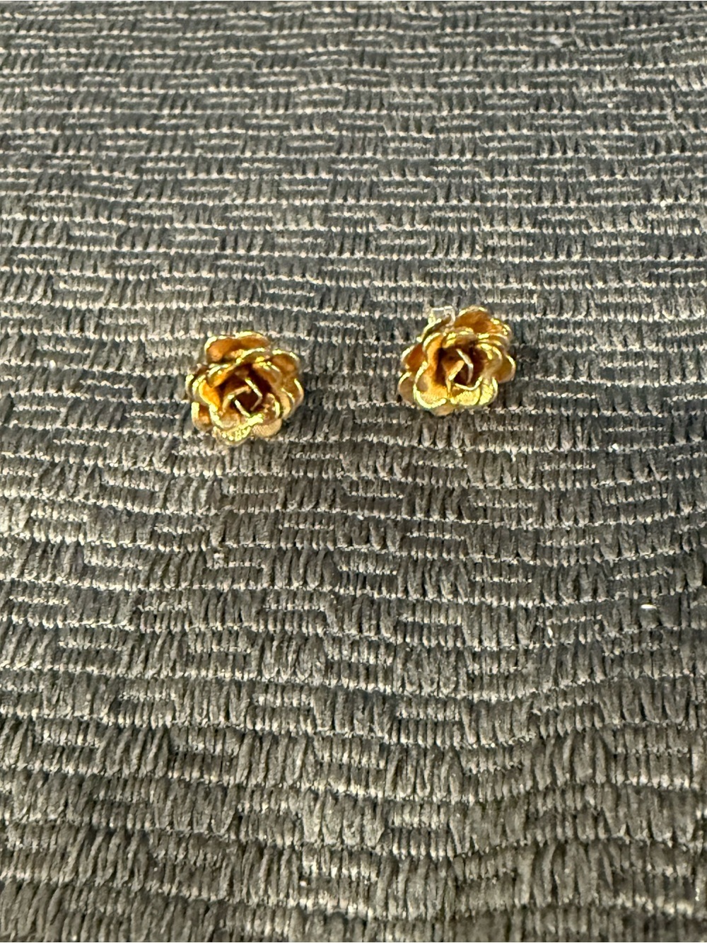Gold Rose Stud Earrings